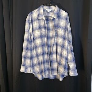 Old Navy Blue Plaid Button Up